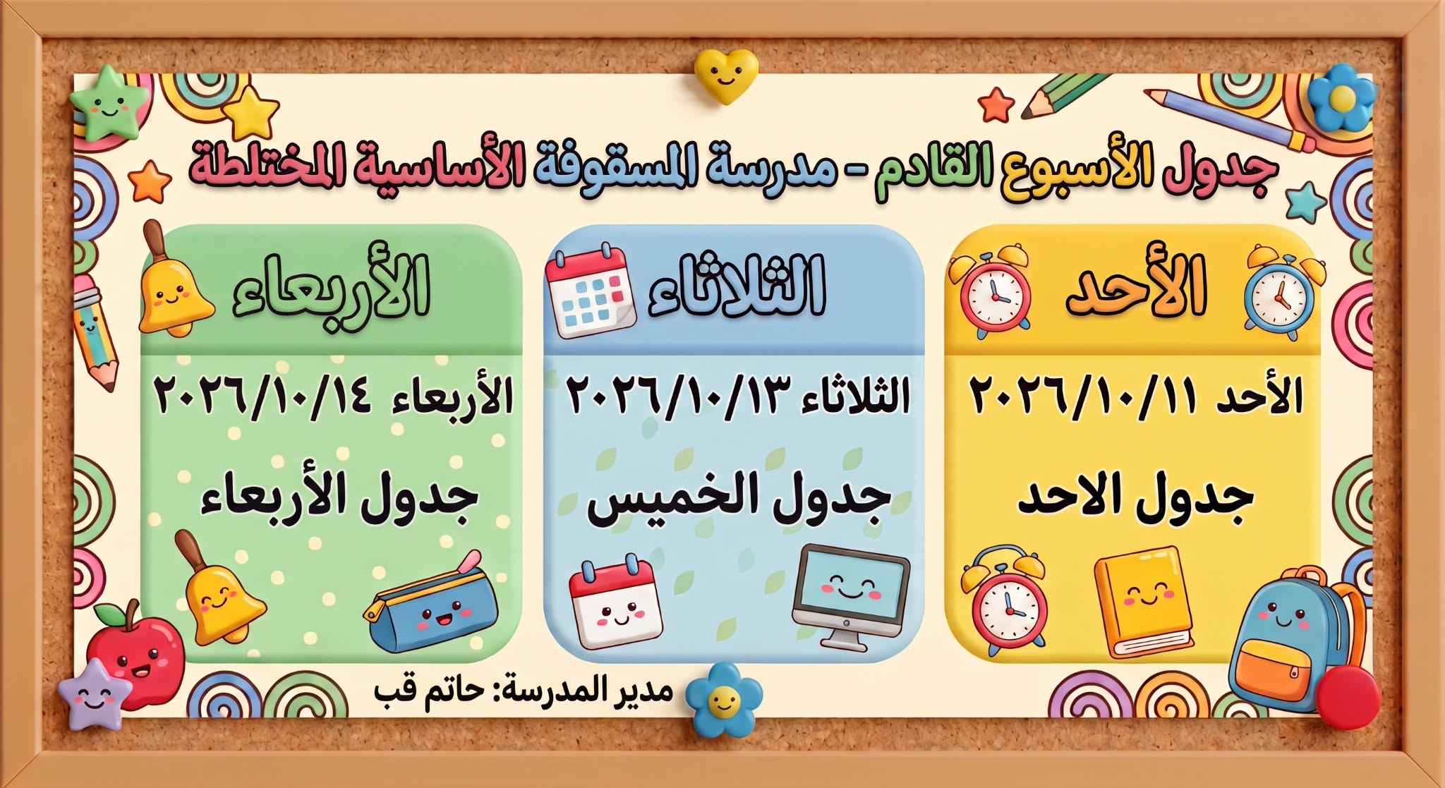 ايام الدوام لهذا الاسبوع